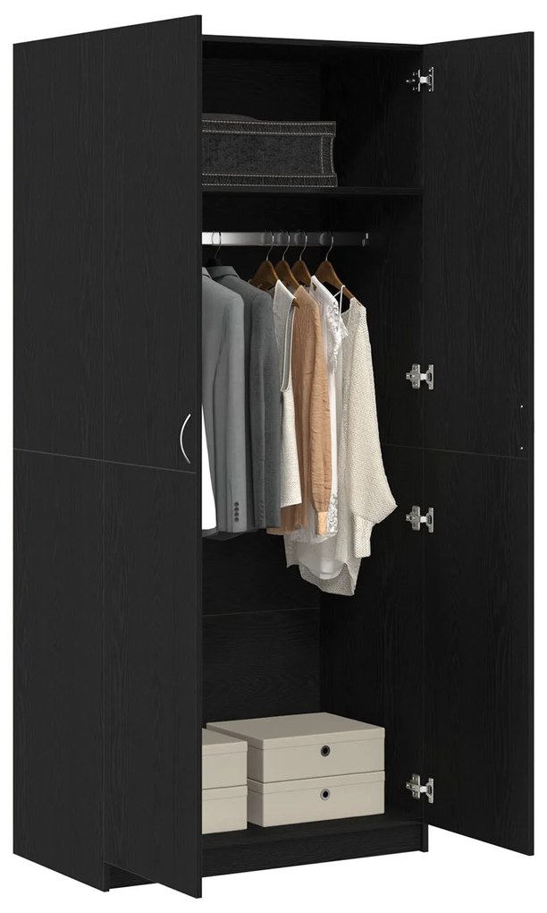 Guarda-roupa vidaXL Carvalho Preto 90x52x200 cm Madeira engenheirada