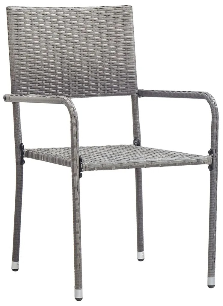 3 pcs conjunto de jantar para jardim cinzento