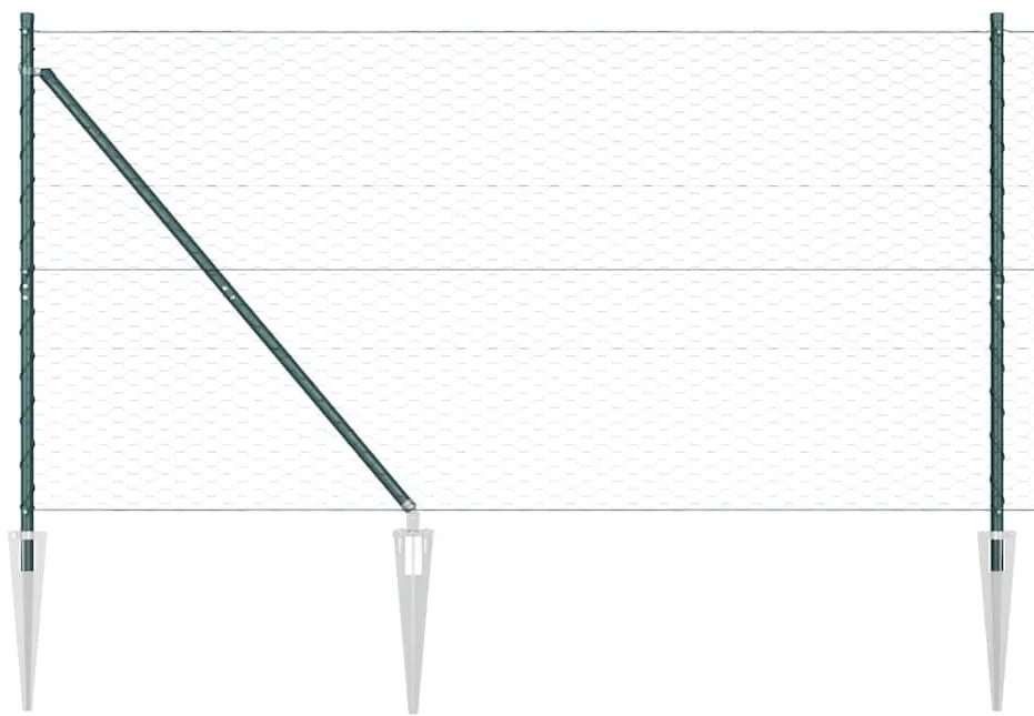 Cerca Hexagonal vidaXL Verde 1.4x10 m Aço