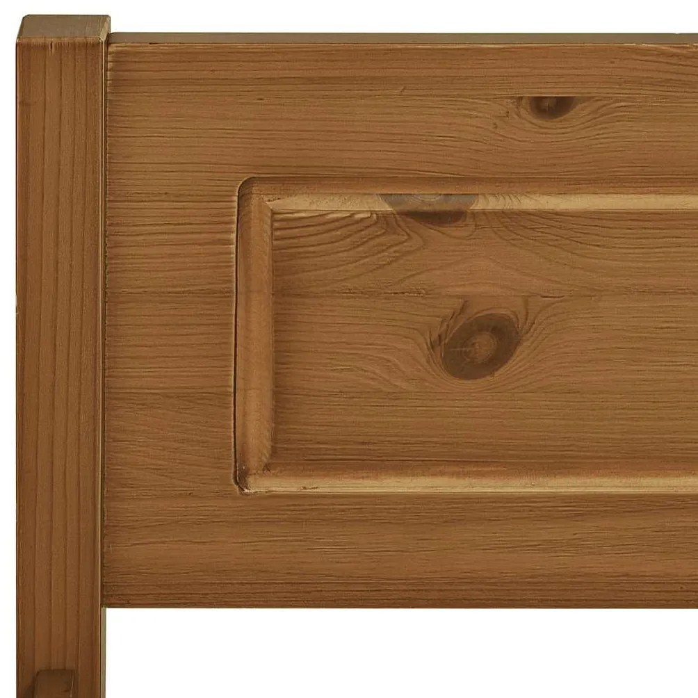 Estrutura de cama 140x200 cm pinho maciço castanho mel