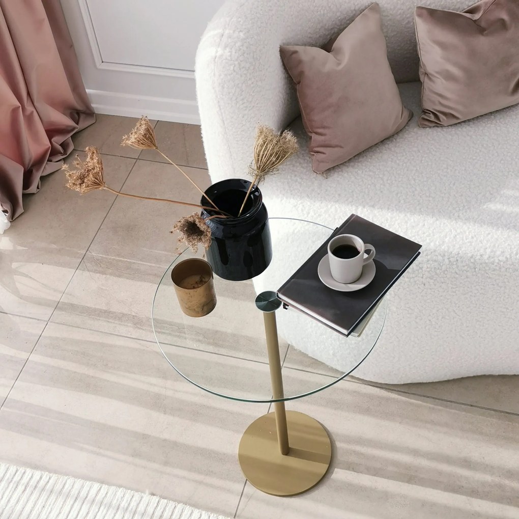 Mesa de Centro Social – Dourada – 40x50x40 cm