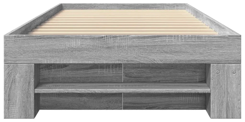 Estrutura cama 100x200 cm derivados de madeira cinzento sonoma