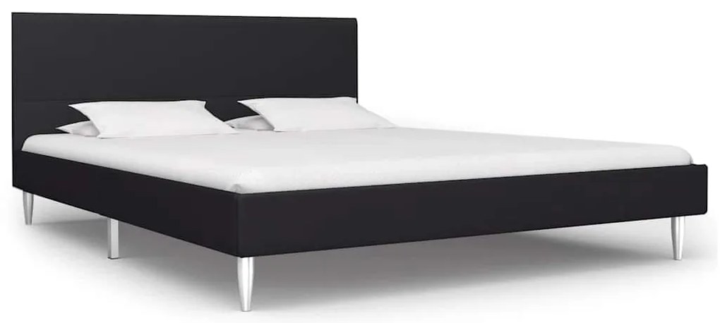 vidaXL Estrutura de cama sem colchão 135x190 cm tecido preto