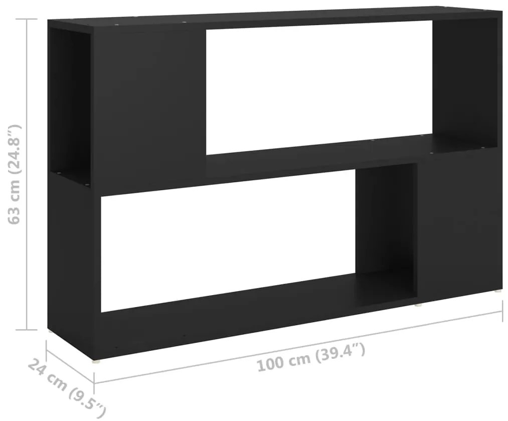 Estante 100x24x63 cm derivados de madeira preto
