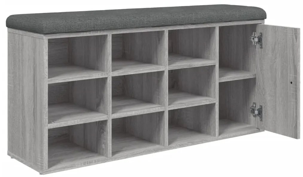 Banco sapateira 102x32x50 cm derivados madeira cinzento sonoma