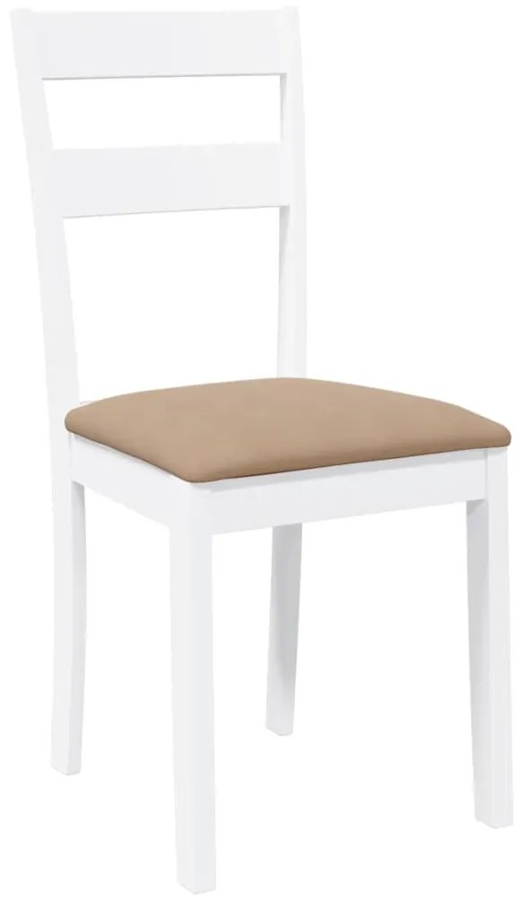 Cadeiras de jantar com almofadões 2 pcs madeira maciça branco