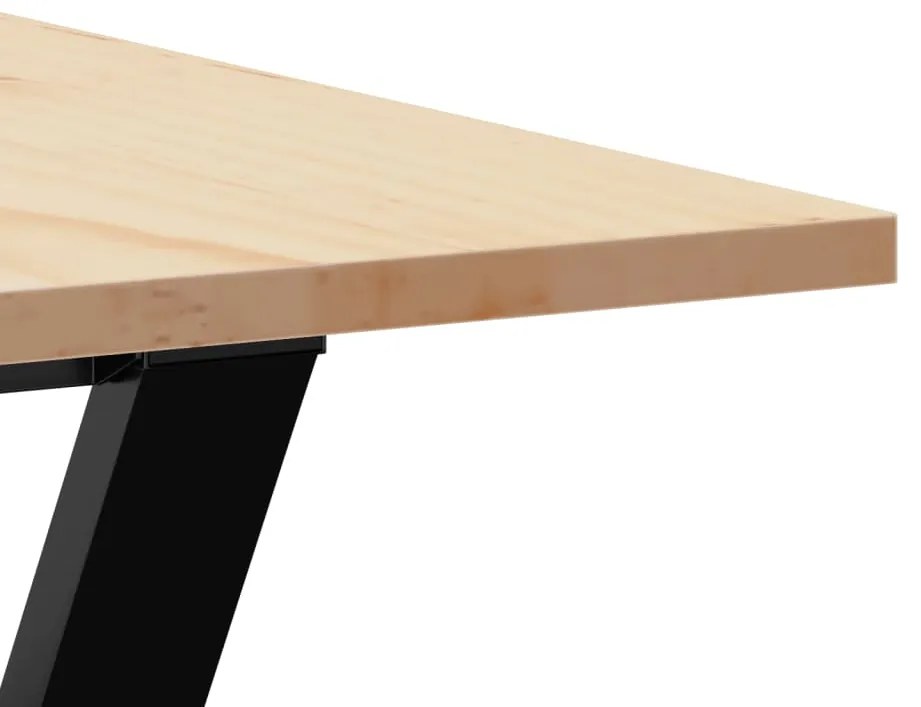 Mesa de jantar estrutura em Y 200x100x75 cm pinho/aço