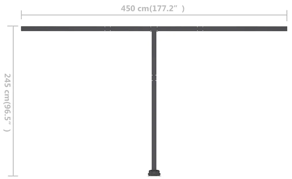 Toldo retrátil manual independente 400x300 cm cor creme