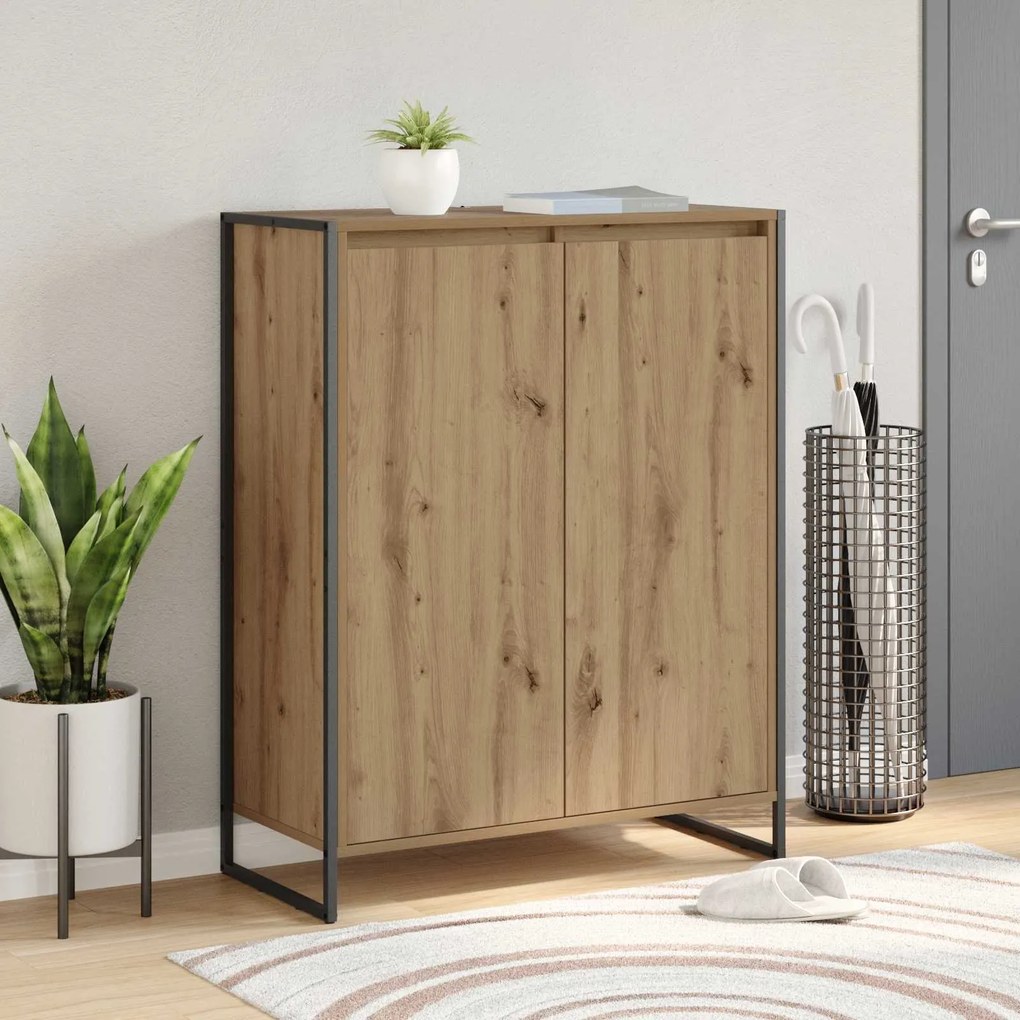 vidaXL Armário de Sapatos Carvalho Artesanal 79 x 36 x 100 cm