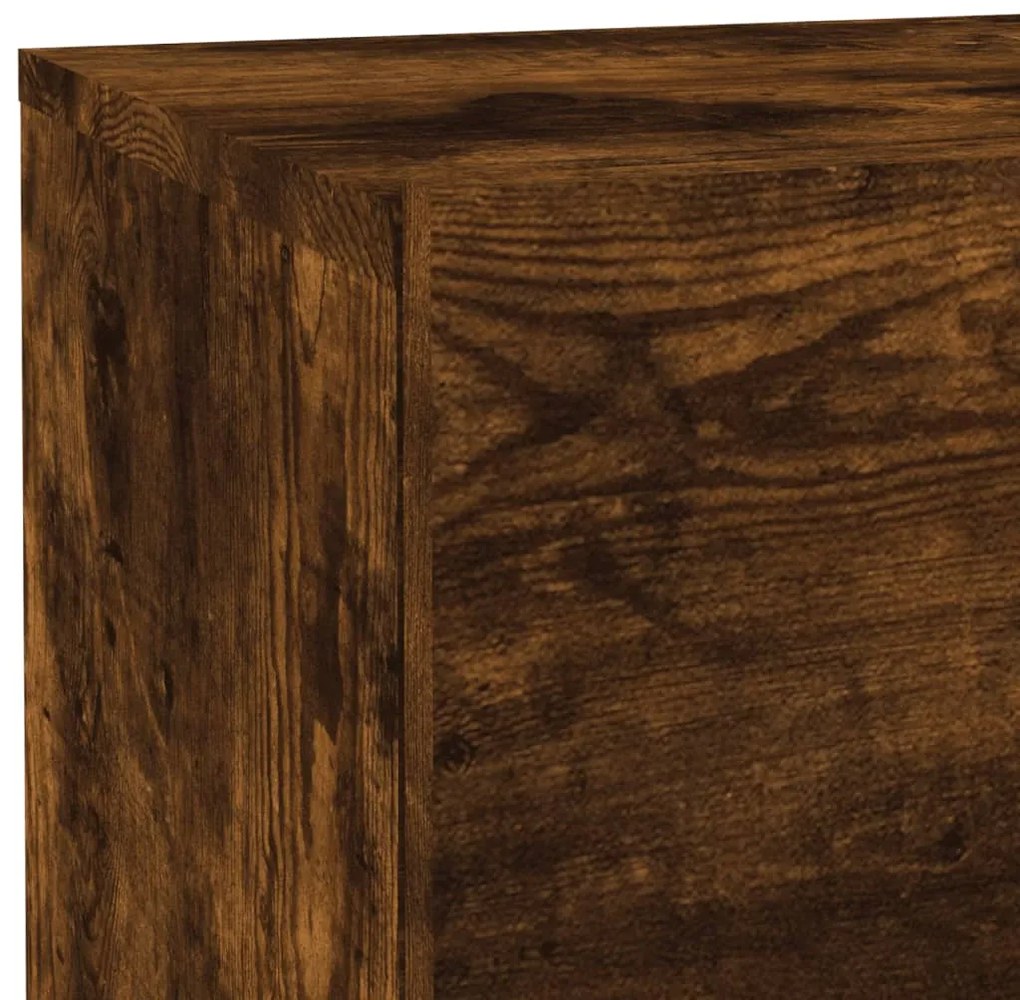 Mesa de cabeceira com luzes LED 70x36x40,5 cm carvalho fumado