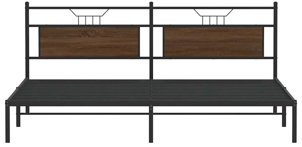 Estrutura cama sem colchão 193x203 cm carvalho castanho