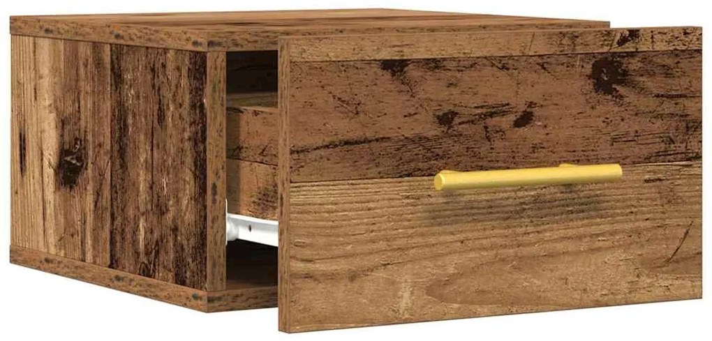 Mesa de Cabeceira VidaXL Montada na Parede Madeira Velha 35x35x20 cm