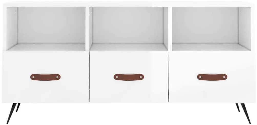 Móvel para TV 102x36x50 cm derivados madeira branco brilhante