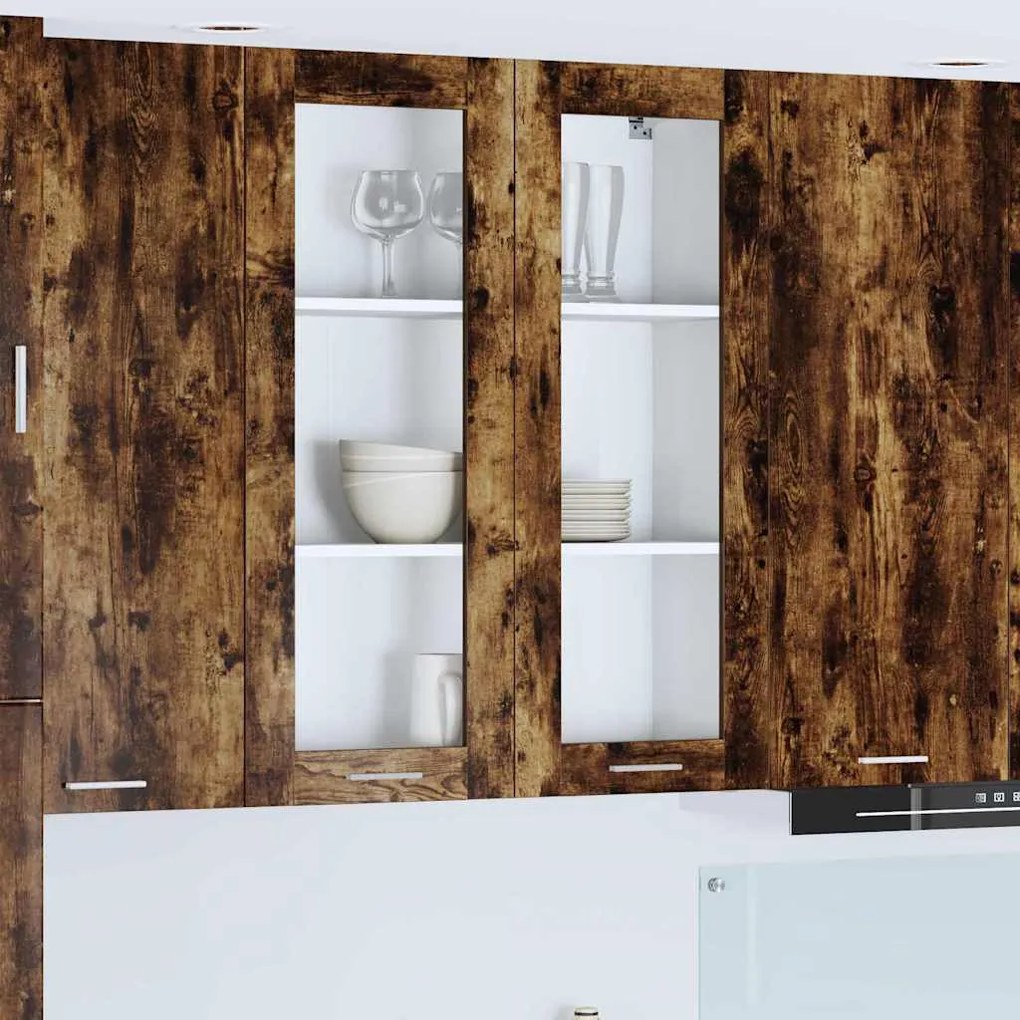 vidaXL Armário suspenso com porta Carvalho Defumado 80 x 31 x 100 cm