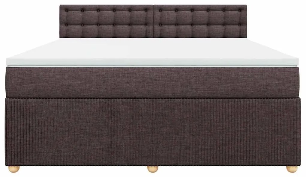 Cama com molas/colchão 180x200 cm tecido castanho-escuro