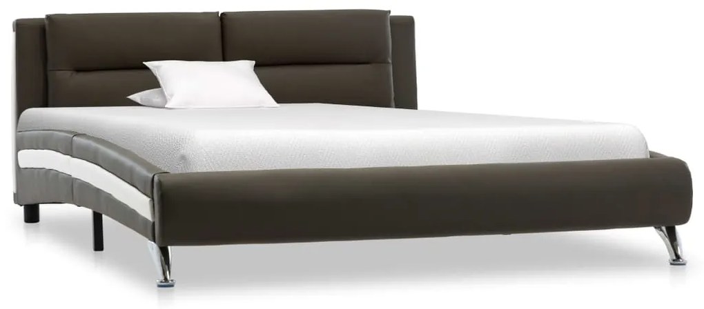 Estrutura de cama 90x200 cm couro artificial cinzento
