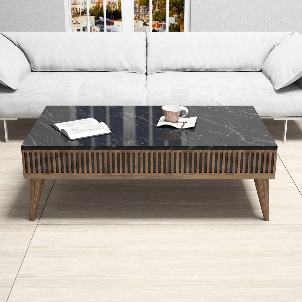 Conjunto de Mobiliário de Sala de Estar Milan – Nogueira Preto – TV St