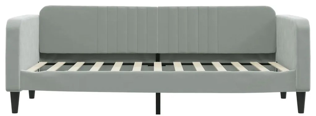 Sofá-cama com colchão 80x200 cm veludo cinzento-claro