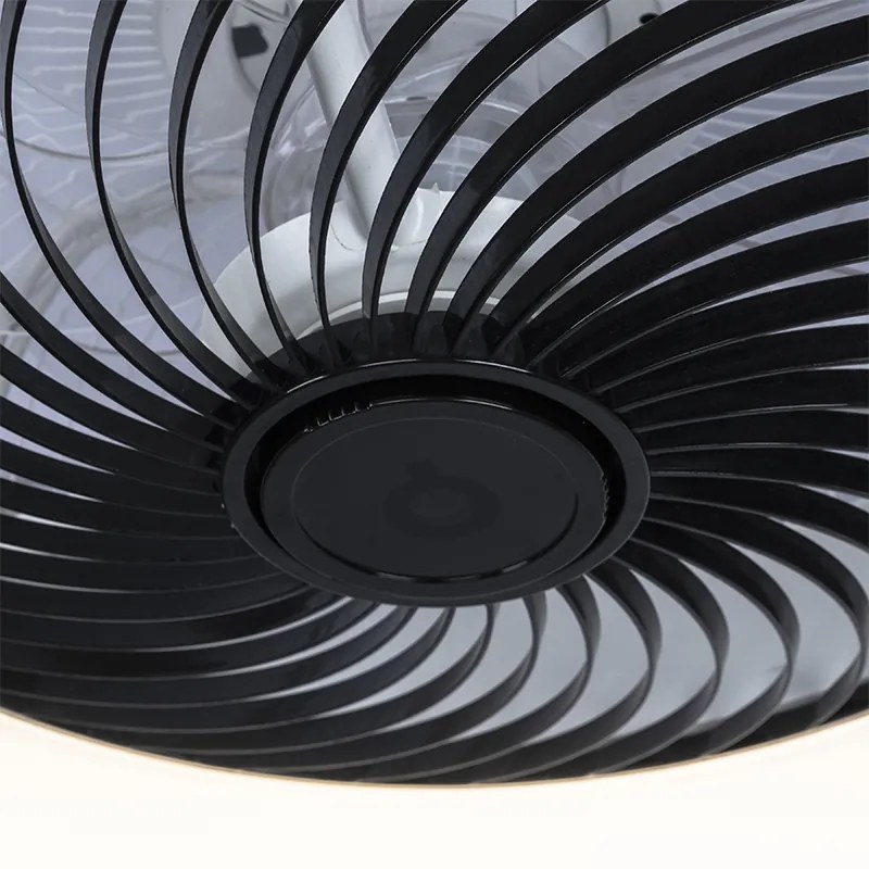 Ventilador de teto quadrado preto com LED regulável - Climo Design