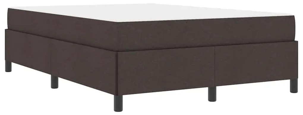 Cama Box Castanho 140 x 200 cm Tecido, Madeira de Engenharia