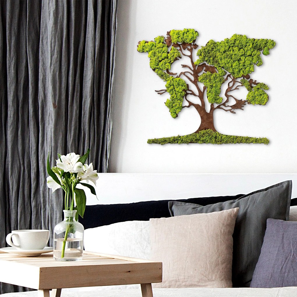 Acessório Decorativo de Parede Tree – Verde/ Castanho – 71 x 1 x 59 cm