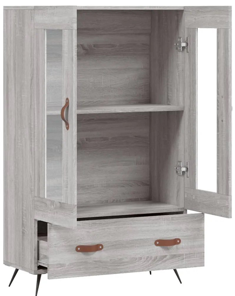 Armário alto derivados de madeira 69,5x31x115cm cinza sonoma