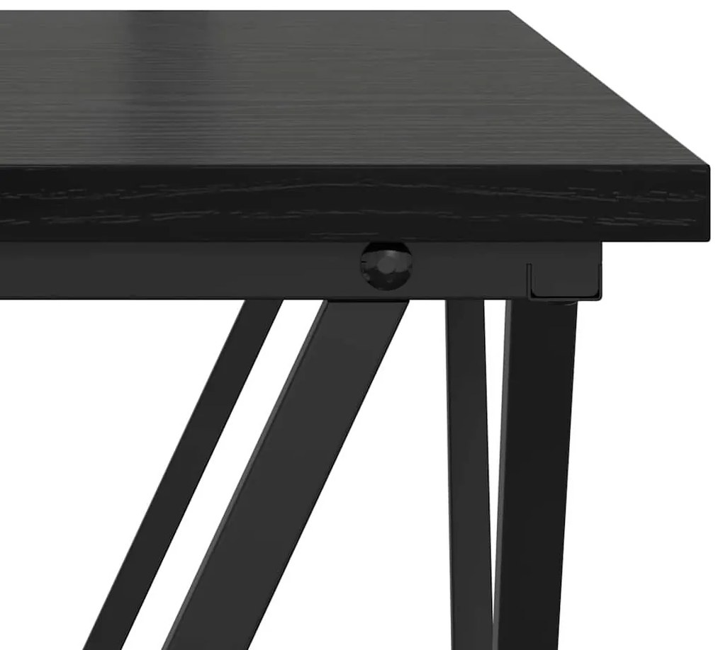 Mesas de Lado vidaXL 3 pcs Preto Carvalho de Madeira Engineered