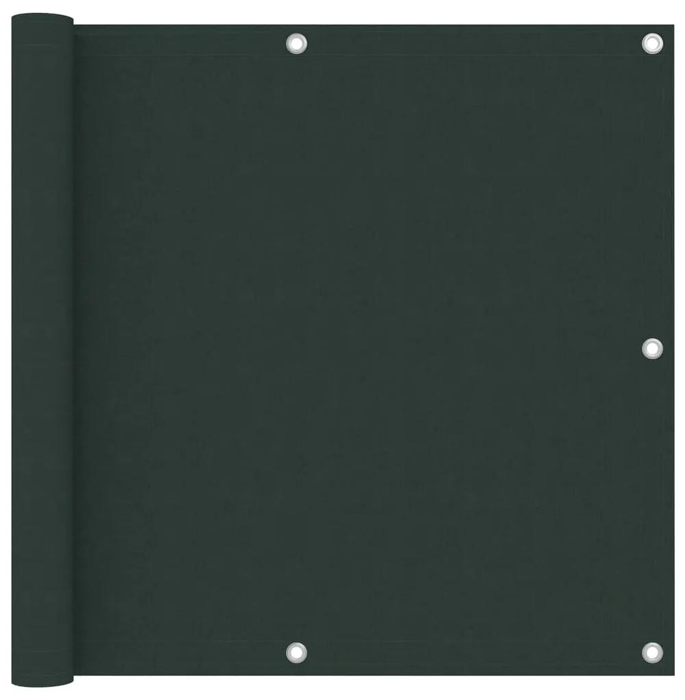 135003 vidaXL Tela de varanda 90x600 cm tecido Oxford verde-escuro