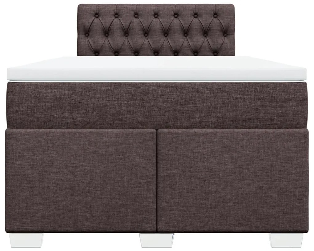 Cama boxspring com colchão 120x190 cm tecido castanho-escuro