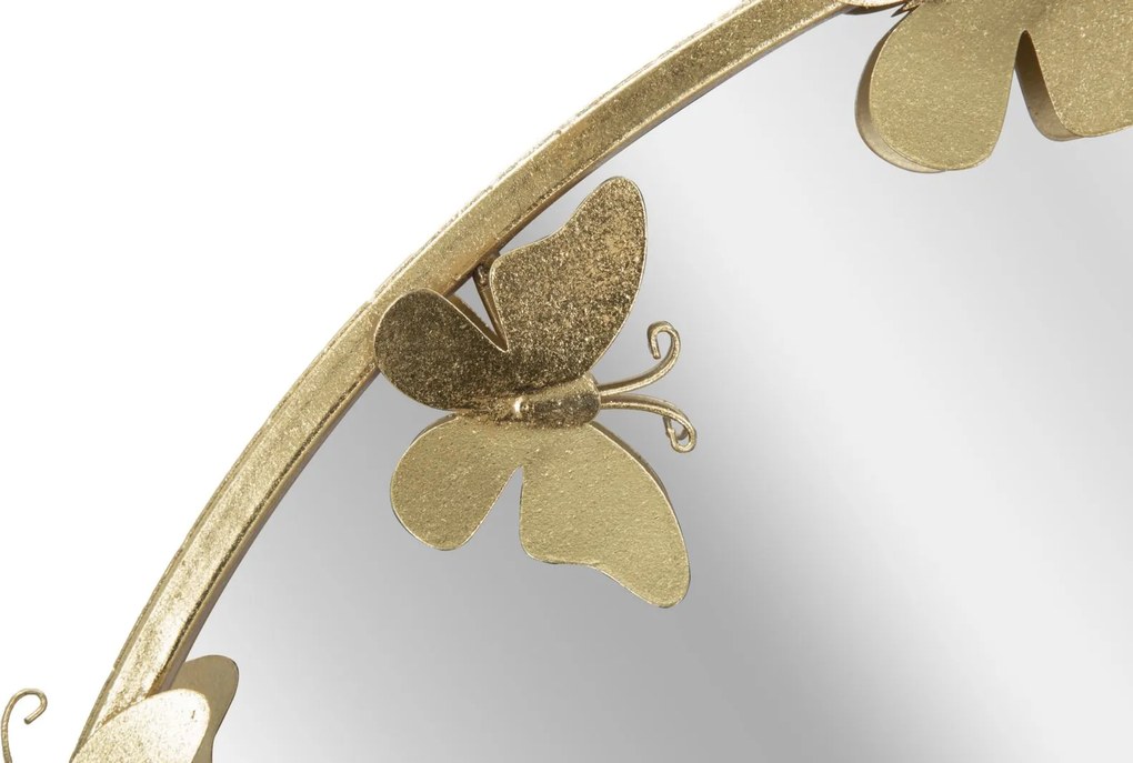ESPELHO BORBOLETA REDONDO 74X4X75 CM DOURADO