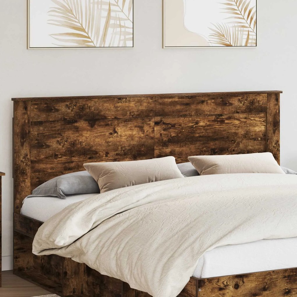 vidaXL Cabeceira Carvalho Defumado 200 cm Madeira processada