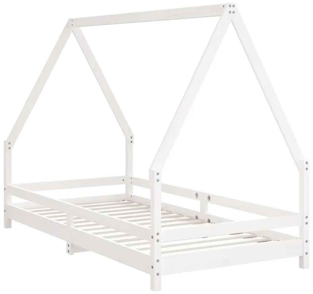 Estrutura de cama infantil 90x190 cm pinho maciço branco