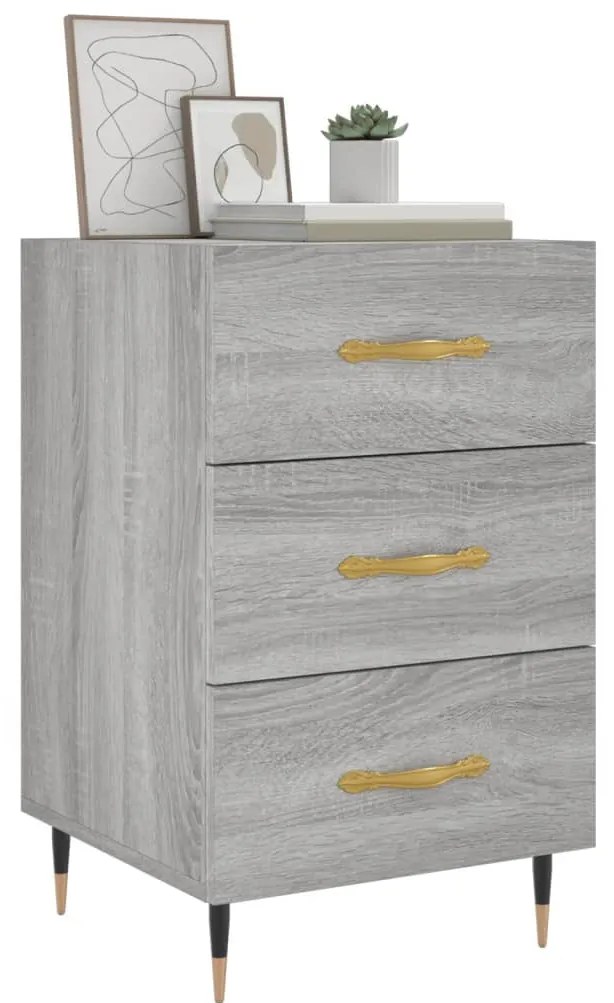 Mesa de cabeceira 40x40x66 cm derivados madeira cinzento sonoma