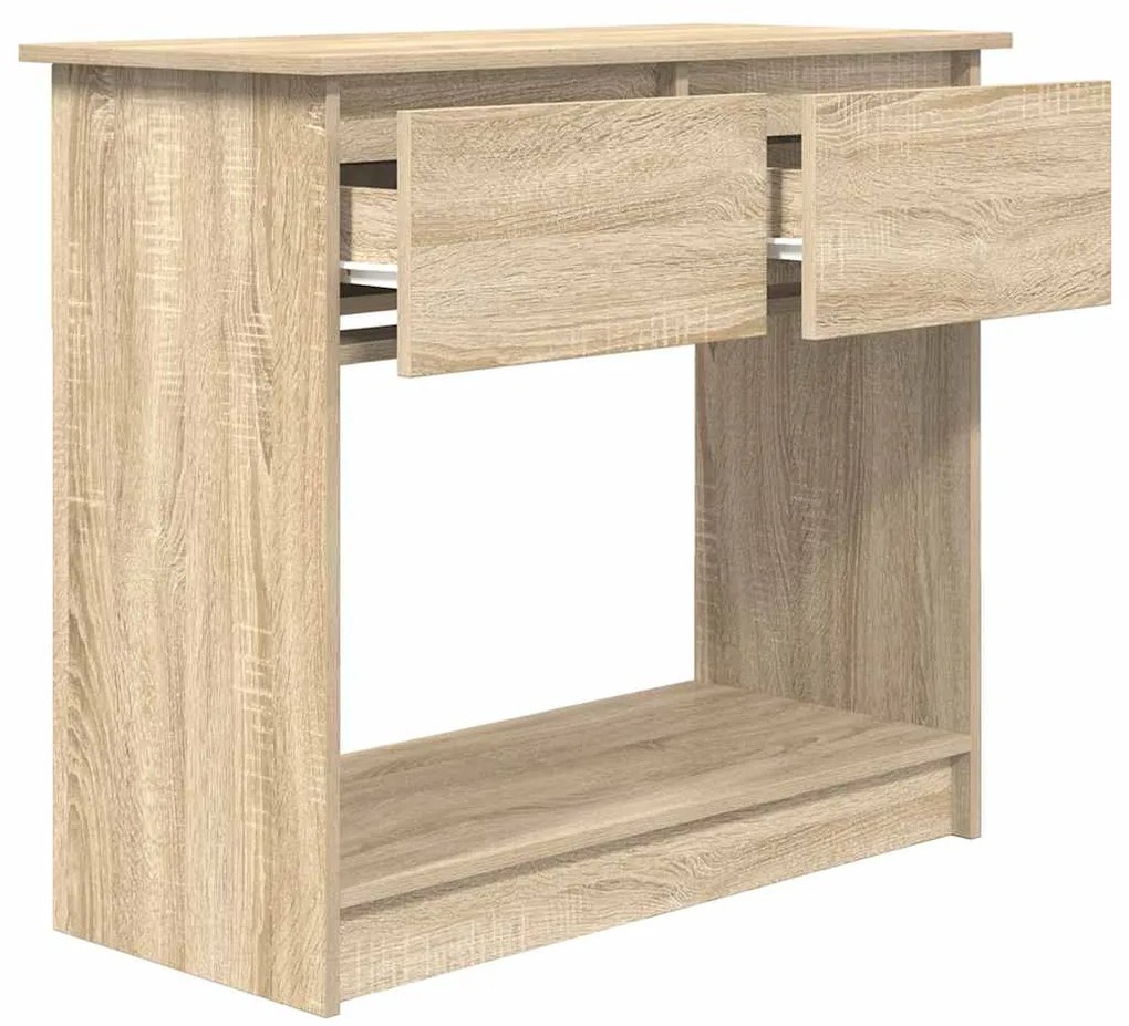 Mesa consola com gavetas 85,5x38,5x74,5 cm carvalho sonoma