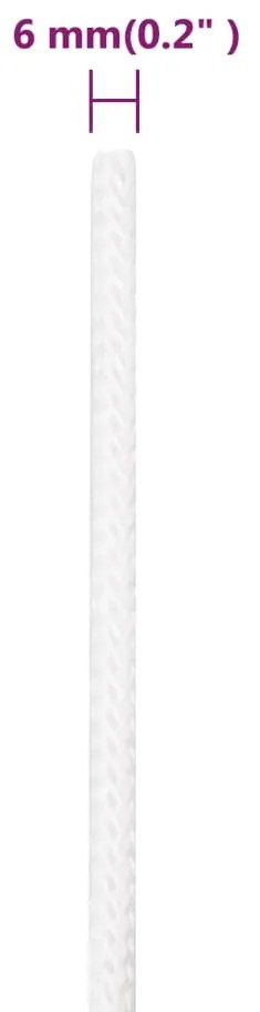 Corda de barco 6 mm 250 m polipropileno branco completo