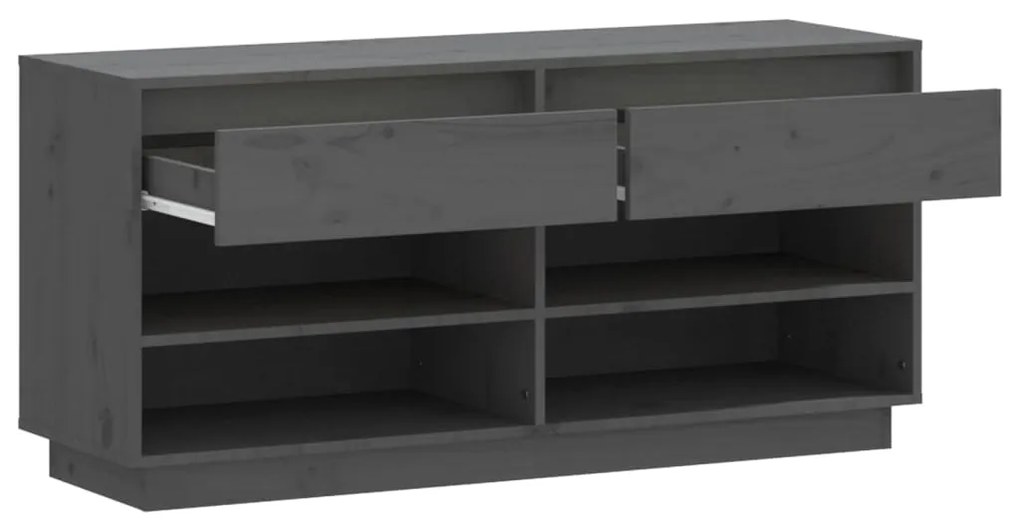 Sapateira 110x34x52 cm madeira de pinho maciça cinzento