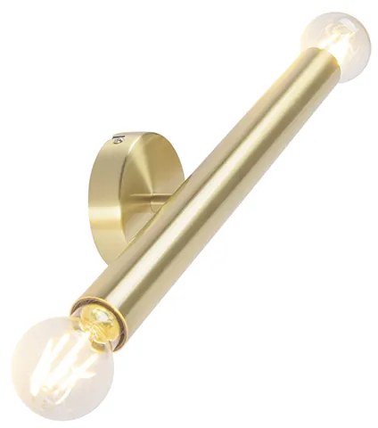 Candeeiro de parede vintage dourado 2-luzes - Tubi Art Deco