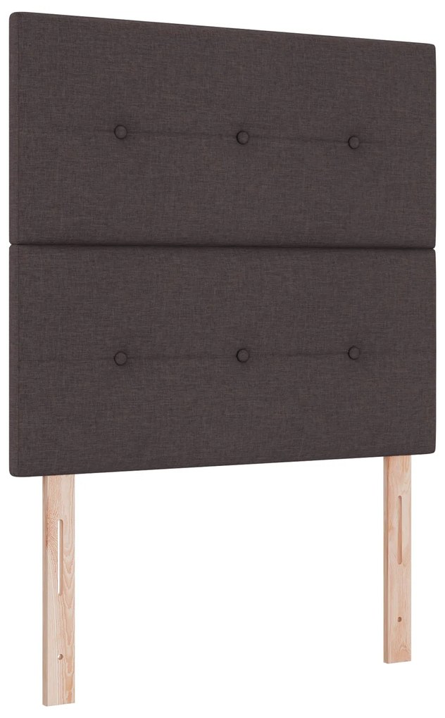 Cama Box Spring com Colchão Castanho Escuro 120x200 cm Tecido