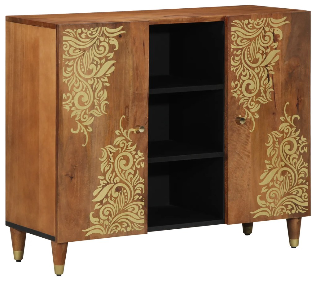 vidaXL Sideboard 90x33x75 cm em Madeira Maciça de Manga