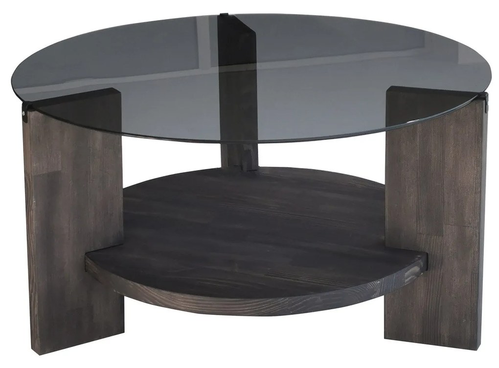 Mesa de Centro Mahal – Antracite/Dark Brown – 75x40x75 cm