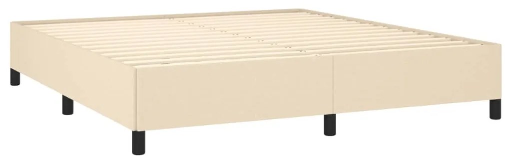 Estrutura de cama sem colchão 160x200 cm tecido cor creme