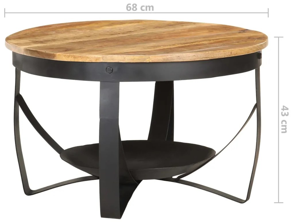 Mesa de centro Ø68x43 cm madeira de mangueira áspera