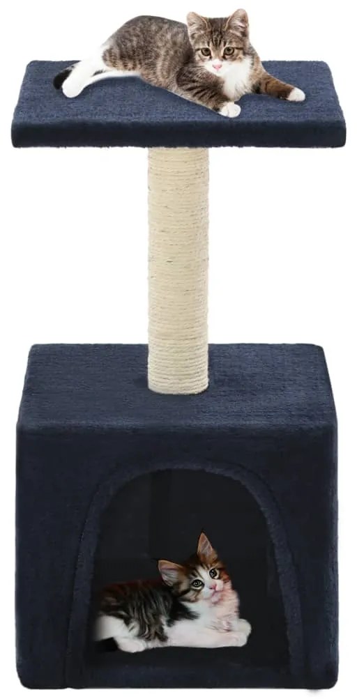 Árvore p/ gatos c/ postes arranhadores sisal 55 cm azul escuro