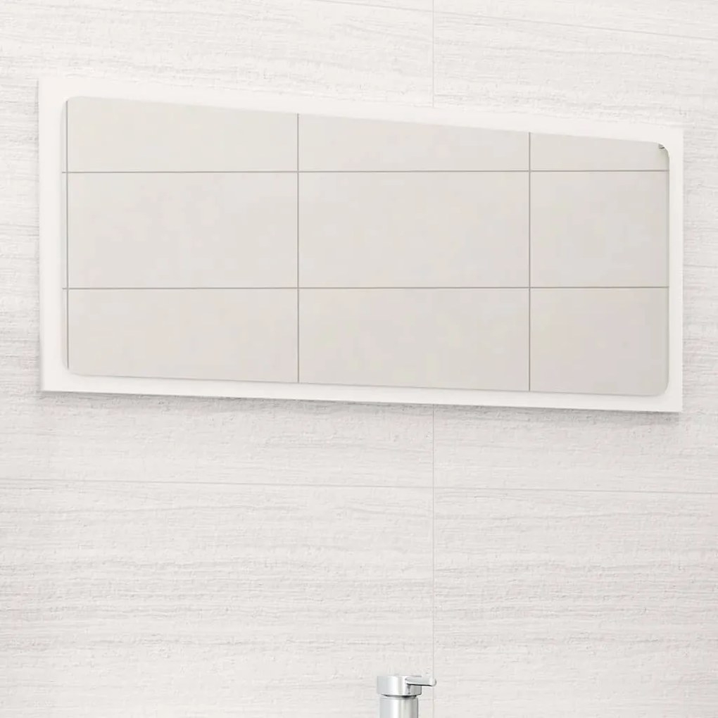 vidaXL Espelho de casa de banho 80x1,5x37 cm contraplacado branco