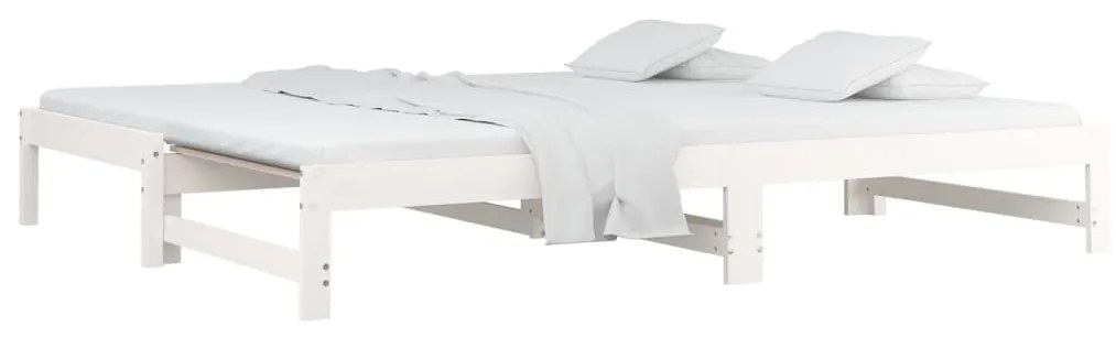 Sofá-cama de puxar 2x(90x200) cm pinho maciço branco