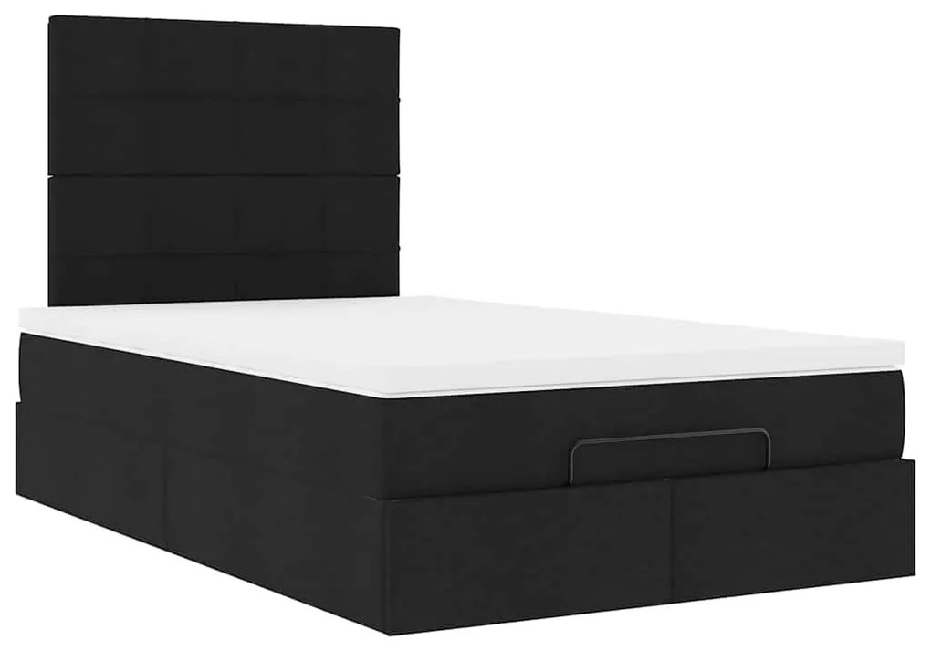 moldura de cama síriaXL otomana com colchão preto tecido