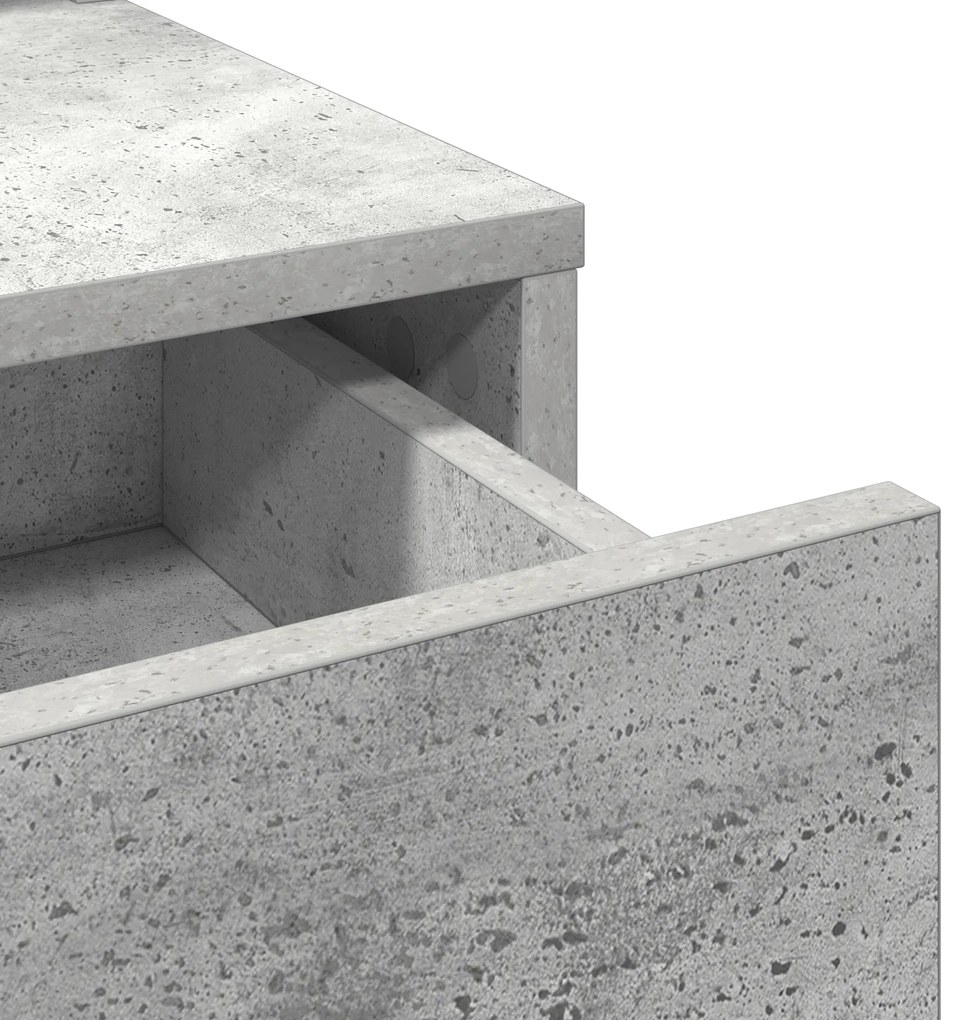 Espaço para Maquiagem com Gavetas Cinza Concreto 79x41x140 cm
