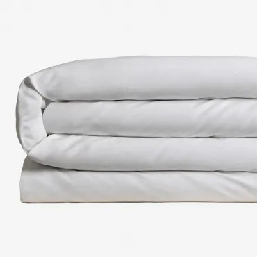 Capa De Edredão De Algodão Percal Lesia 180 Fios Branco & Cama 150/160cm (240 X 220 Cm) - Sklum