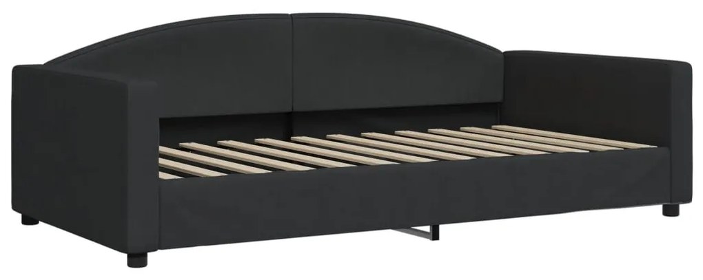 Sofá-cama com colchão 100x200 cm tecido preto