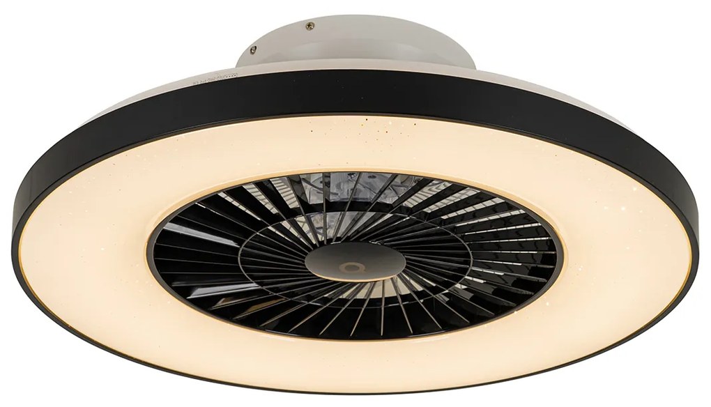 Ventilador de teto inteligente preto com efeito estrela 60cm incl. LED regulável com controle remoto - Climo